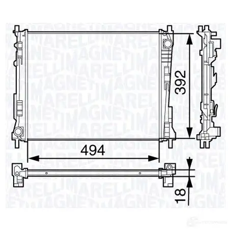 Радиатор охлаждения двигателя MAGNETI MARELLI B M1321 1027088 X7SCB 350213132100