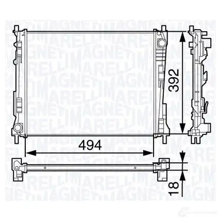 Радиатор охлаждения двигателя MAGNETI MARELLI 1027090 350213132200 GFY2M1D BM13 22