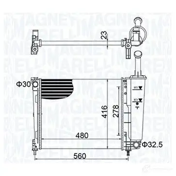 Радиатор охлаждения двигателя MAGNETI MARELLI QEJ 7C07 350213155700 1437552232