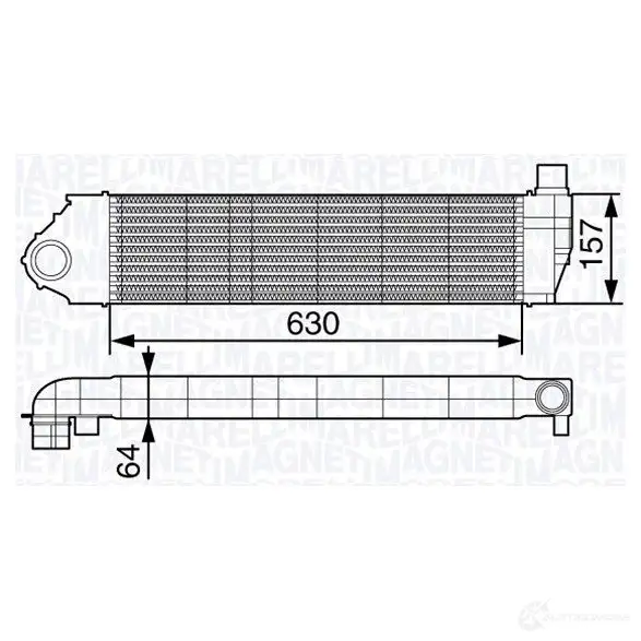 Радиатор охлаждения двигателя MAGNETI MARELLI 350213102500 1026829 BMX025 BM 1025