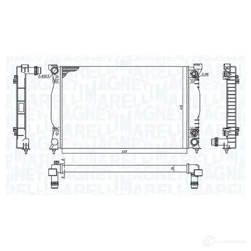 Радиатор охлаждения двигателя MAGNETI MARELLI 350213196500 4Z X8XWJ 1437552332 изображение 0