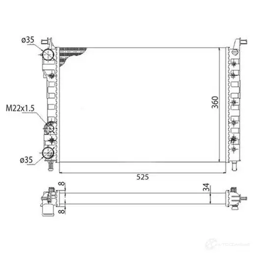Радиатор охлаждения двигателя MAGNETI MARELLI 1027306 BMQ 259 C3CVAYY 350213259003