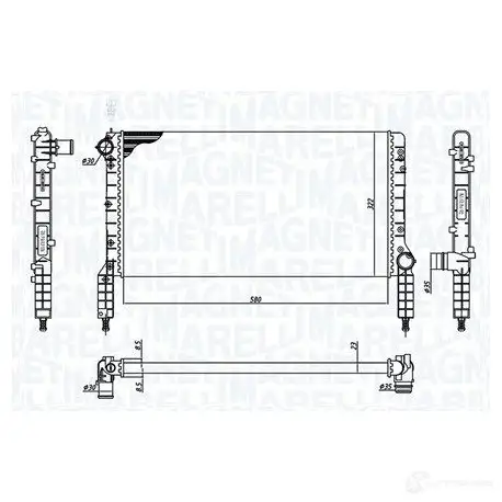 Радиатор охлаждения двигателя MAGNETI MARELLI BM180 350213180 000 1027244 350213180000 изображение 0