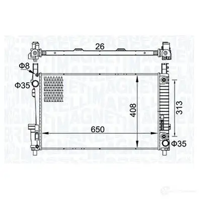 Радиатор охлаждения двигателя MAGNETI MARELLI EPWWC 6 1437552320 350213151700 изображение 0