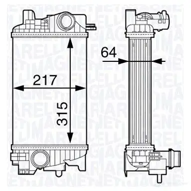 Радиатор охлаждения двигателя MAGNETI MARELLI 350213104400 1026851 BM104 4 8FTGAJ