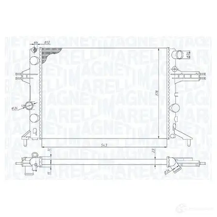 Радиатор охлаждения двигателя MAGNETI MARELLI DYF E2 350213192400 1438036302 изображение 0