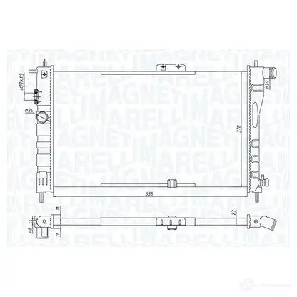 Радиатор охлаждения двигателя MAGNETI MARELLI 1438036303 350213199800 V6W4 VR2 изображение 0