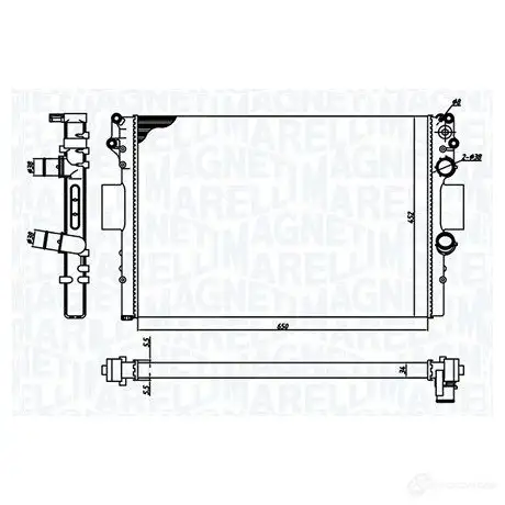 Радиатор охлаждения двигателя MAGNETI MARELLI 350213184400 1438036411 Y46JUJ R