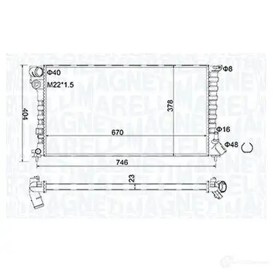 Радиатор охлаждения двигателя MAGNETI MARELLI 9D8I 8E 350213186600 1438036428