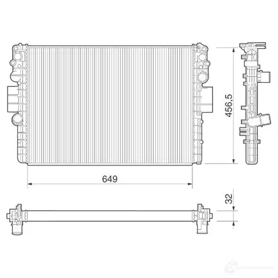 Радиатор охлаждения двигателя MAGNETI MARELLI 1026783 350213016000 BM 016 LJS4RW