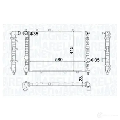Радиатор охлаждения двигателя MAGNETI MARELLI 1026825 W3SIO BM1 007 350213100700