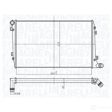 Радиатор охлаждения двигателя MAGNETI MARELLI WS TL01 1438036589 350213167300