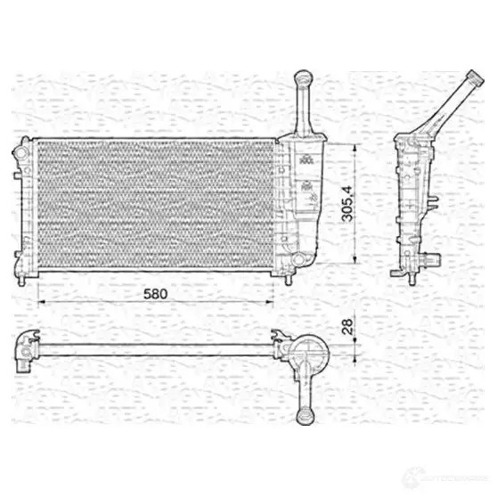 Радиатор охлаждения двигателя MAGNETI MARELLI 350213011000 1026778 BM197 BM0 11