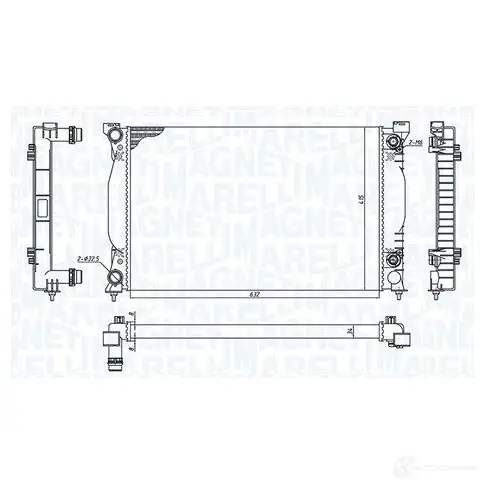 Радиатор охлаждения двигателя MAGNETI MARELLI 1438037194 A WJAX 350213196600
