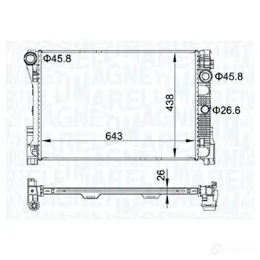 Радиатор охлаждения двигателя MAGNETI MARELLI 1438037217 KYXZ1 J 350213161300 изображение 0