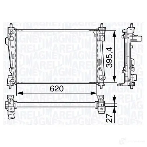 Радиатор охлаждения двигателя MAGNETI MARELLI 4V8RQ 350213131300 BM13 13 1027081