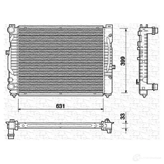 Радиатор охлаждения двигателя MAGNETI MARELLI DQ3JX3 350213712000 B M712 1027599 изображение 0