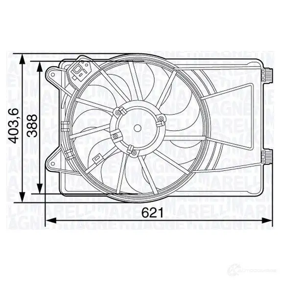 Вентилятор радиатора MAGNETI MARELLI 069422474010 MT C474AX 1018461 0PD3S6