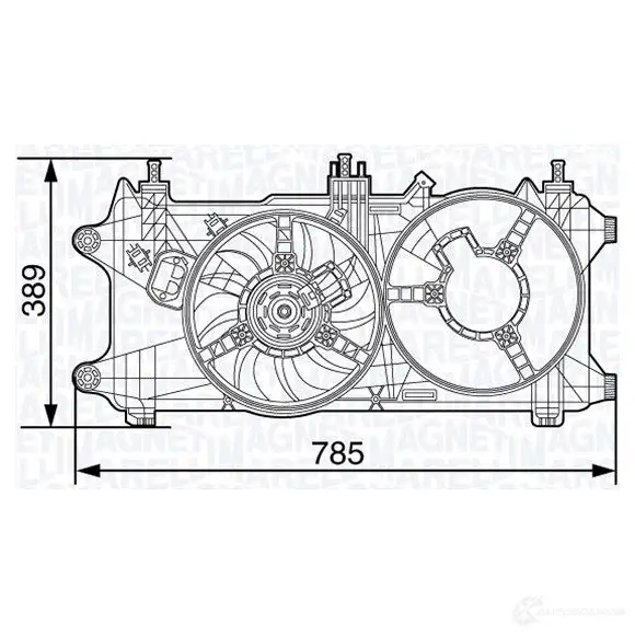 Вентилятор радиатора MAGNETI MARELLI 1018474 CZQEWQS 069422487010 MTC48 7AX изображение 0