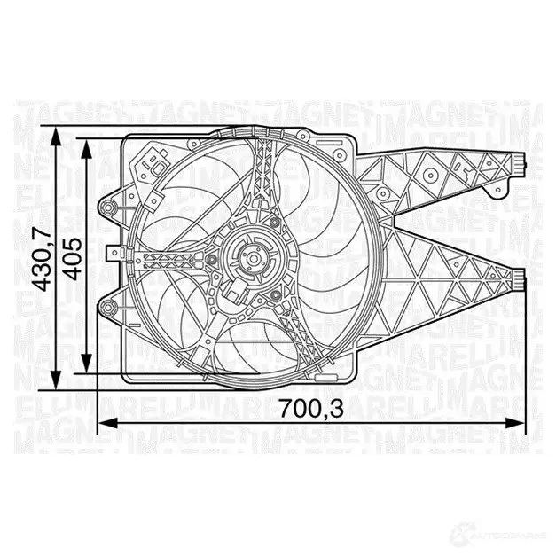 Вентилятор радиатора MAGNETI MARELLI M TC456AX F7WPGM 069422456010 1018449