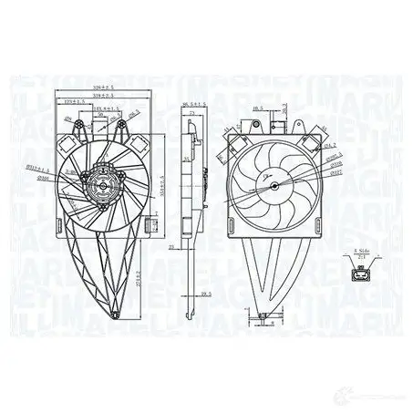 Вентилятор радиатора MAGNETI MARELLI 069422716010 1438034436 QC4N3 X