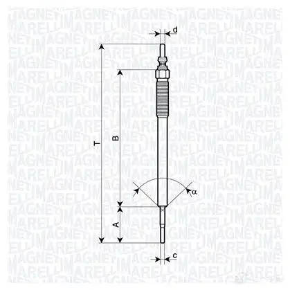 Свеча накала MAGNETI MARELLI 1424230058 062900131304 Z65OK U Y50A изображение 0