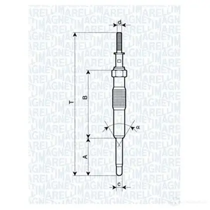 Свеча накала MAGNETI MARELLI U C33A 062900034304 AS0ES8K 1016650 изображение 5