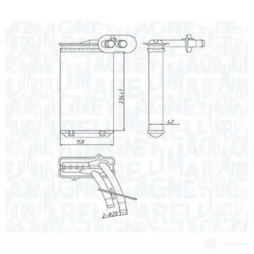 Радиатор печки, теплообменник MAGNETI MARELLI 350218447000 1438035852 SHIQI B