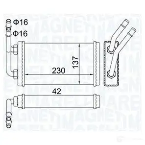 Радиатор печки, теплообменник MAGNETI MARELLI 350218406000 6Y M285 1438035654