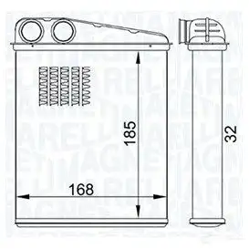 Радиатор печки, теплообменник MAGNETI MARELLI BO 6NR 1438035132 350218457000 изображение 0