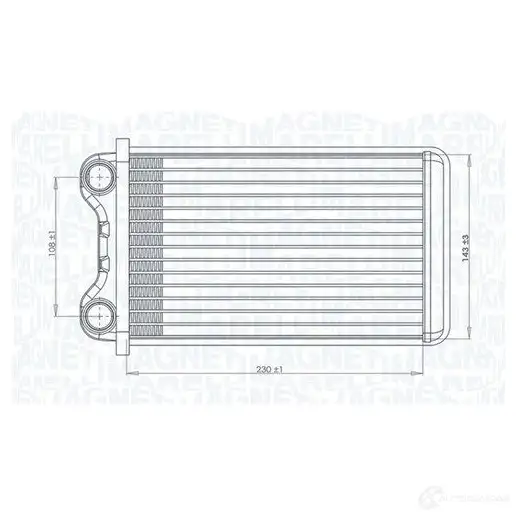 Радиатор печки, теплообменник MAGNETI MARELLI DH4 NF6 1438035135 350218472000
