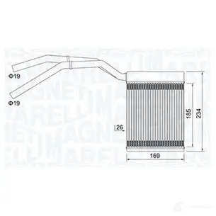 Радиатор печки, теплообменник MAGNETI MARELLI 350218425000 1438035404 UF5 15 изображение 0