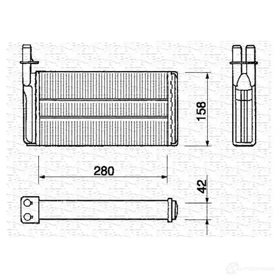 Радиатор печки, теплообменник MAGNETI MARELLI BR1 55 XPNBX5L 1027943 350218155000