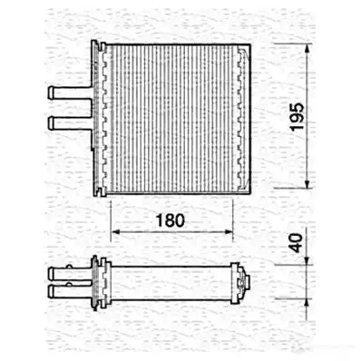 Радиатор печки, теплообменник MAGNETI MARELLI BR1 60 T4MV5 1193751876 350218160000
