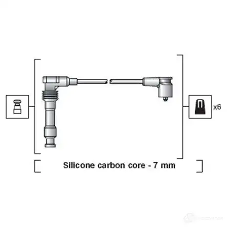 Высоковольтные провода зажигания MAGNETI MARELLI 1046949 941318111050 MSK1 050 7O6G09T изображение 0
