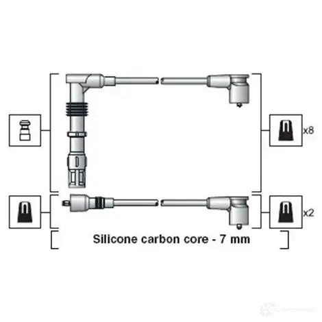 Высоковольтные провода зажигания MAGNETI MARELLI POBXOE9 941318111158 1047054 M SK1158