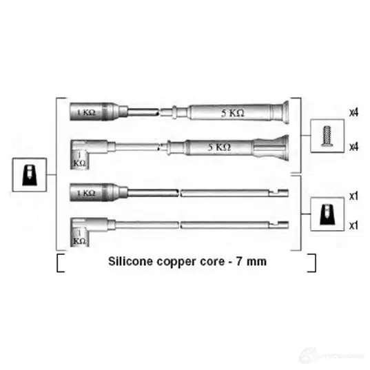 Высоковольтные провода зажигания MAGNETI MARELLI 941045160504 1046597 LGURSJ2 MSK50 4 изображение 0