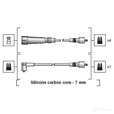 Высоковольтные провода зажигания MAGNETI MARELLI 1047010 941318111111 UXJWHC MSK1 111 изображение 0