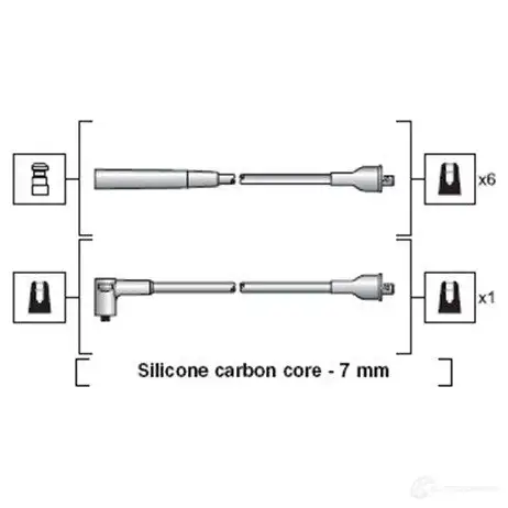 Высоковольтные провода зажигания MAGNETI MARELLI 941318111122 MSK1 122 KH8E59 1047021 изображение 0