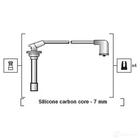Высоковольтные провода зажигания MAGNETI MARELLI MSK1 104 941318111104 VH2FJL 1047003 изображение 1