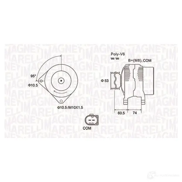Личинка замка MAGNETI MARELLI 350105030700 1437562021 8H JFB