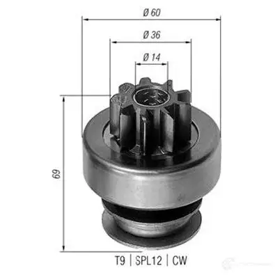 Бендикс стартера MAGNETI MARELLI 940113020128 375902030 A MB0128 IBKPHY