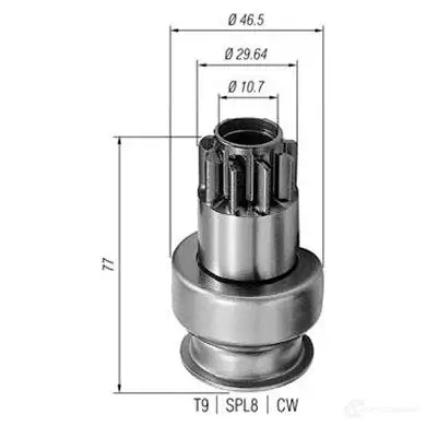 Бендикс стартера MAGNETI MARELLI 940113020219 0DH4IK 1330504113 AMB021 9
