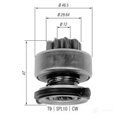 Бендикс стартера MAGNETI MARELLI 1193811960 940113020335 2ZANIF A MB0335