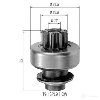 Бендикс стартера MAGNETI MARELLI 940113020070 YXOJ71 A MB0070 1046365 изображение 0