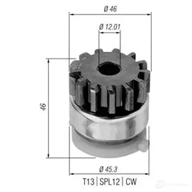 Бендикс стартера MAGNETI MARELLI 1046385 AMB0 294 940113020294 AYX2HZB изображение 0