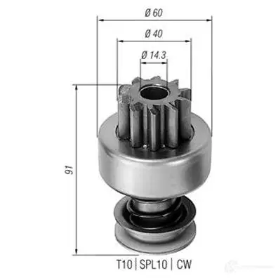 Бендикс стартера MAGNETI MARELLI 940113020120 47A8GZ3 AM B0120 138987515