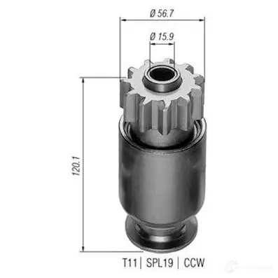 Бендикс стартера MAGNETI MARELLI 1046378 AMB 0190 940113020190 52F74