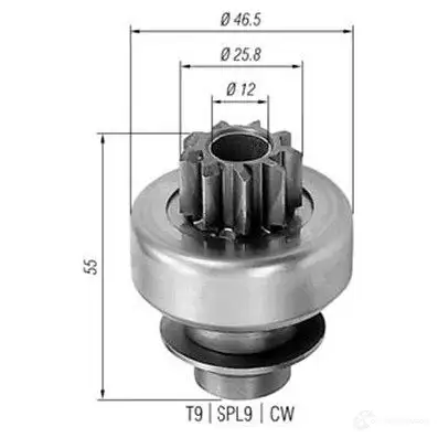 Бендикс стартера MAGNETI MARELLI 66YAW0R AMB04 05 1193811989 940113020405