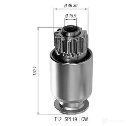 Бендикс стартера MAGNETI MARELLI 9EYPC 453749122 AMB00 20 940113020020 изображение 0